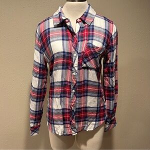 Rails hunter red black white plaid button up‎ shirt size small